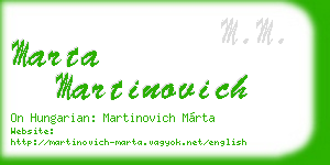 marta martinovich business card