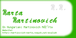 marta martinovich business card